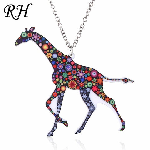Acrylic Animal Necklace Pet Cat Dragon Pig Bird Wolf Horse Fish Dog Necklace Women Bohemia Jewelry Pendant Ethnic Long Necklace - Wolfmall