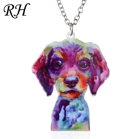 Acrylic Animal Necklace Pet Cat Dragon Pig Bird Wolf Horse Fish Dog Necklace Women Bohemia Jewelry Pendant Ethnic Long Necklace - Wolfmall
