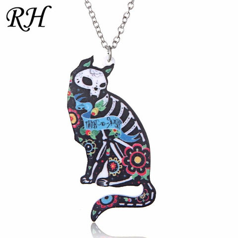 Acrylic Animal Necklace Pet Cat Dragon Pig Bird Wolf Horse Fish Dog Necklace Women Bohemia Jewelry Pendant Ethnic Long Necklace - Wolfmall