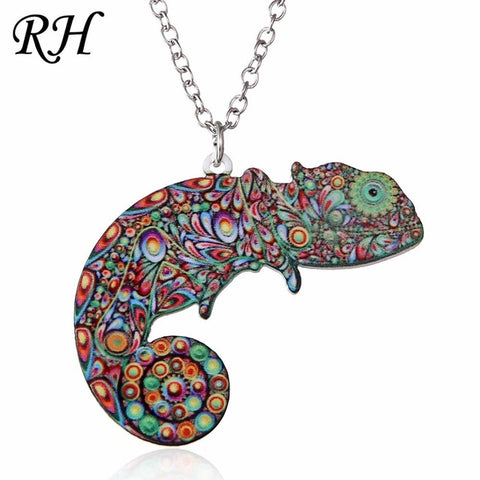 Acrylic Animal Necklace Pet Cat Dragon Pig Bird Wolf Horse Fish Dog Necklace Women Bohemia Jewelry Pendant Ethnic Long Necklace - Wolfmall