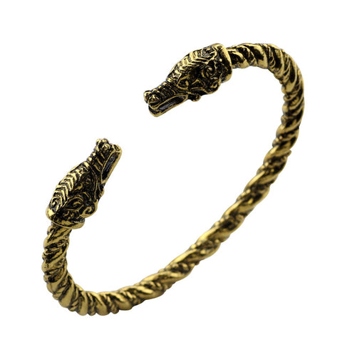 Drop shipping 2 Style Handmade Top Quality Fenrir Pengan Wolves Norse Viking Wolf Bangles Bracelets IN STOCK - Wolfmall