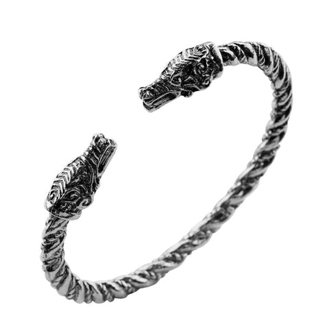 Drop shipping 2 Style Handmade Top Quality Fenrir Pengan Wolves Norse Viking Wolf Bangles Bracelets IN STOCK - Wolfmall