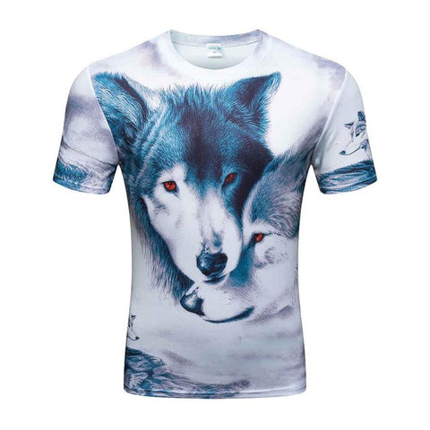 3d t shirt men 2017 summer new arrvial 3D funny wolf men's T-shirt extended plus size 4XL homme top tees wholesale - Wolfmall