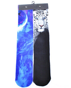 2018 new High Socks 3D printed animal wolf tiger cats long Socks funny harajuku  socks fashion warm brand 3D Sock 1pair - Wolfmall