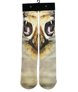 2018 new High Socks 3D printed animal wolf tiger cats long Socks funny harajuku  socks fashion warm brand 3D Sock 1pair - Wolfmall