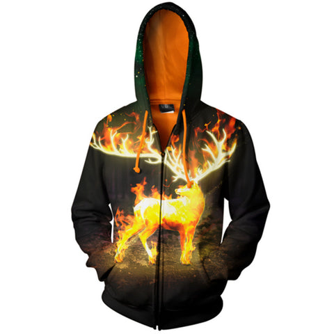 Cloudstyle 2018 3D Animal Print Hoodies Sweatshirts Mens Lion Wolf Fashion Casual Streetwear Jacket Tracksuits Plus Size 5XL - Wolfmall