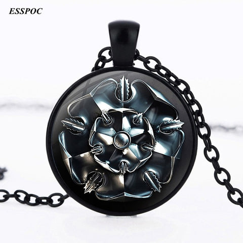 Game of Thrones Necklace All The Family House of Stark Black Wolf Jewelry Gothic Glass Pendant Necklace Jewelry Gift for Kids - Wolfmall