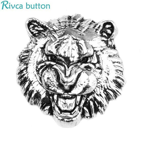 Rivca Snap Button Jewelry Newest DIY 18mm lion tiger leopard wolf Snap Button Fit Charm leather alloy fashion Bracelet jewelery - Wolfmall