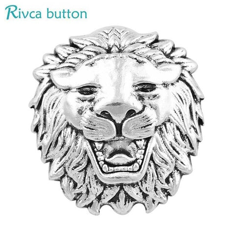 Rivca Snap Button Jewelry Newest DIY 18mm lion tiger leopard wolf Snap Button Fit Charm leather alloy fashion Bracelet jewelery - Wolfmall