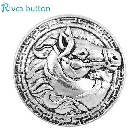 Rivca Snap Button Jewelry Newest DIY 18mm lion tiger leopard wolf Snap Button Fit Charm leather alloy fashion Bracelet jewelery - Wolfmall