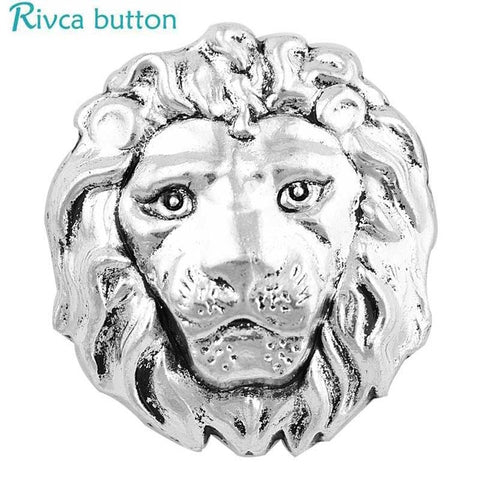 Rivca Snap Button Jewelry Newest DIY 18mm lion tiger leopard wolf Snap Button Fit Charm leather alloy fashion Bracelet jewelery - Wolfmall
