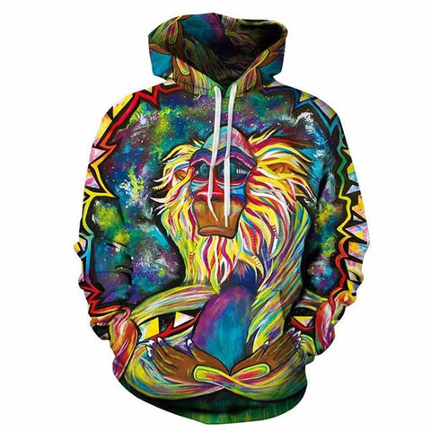 2017 Hot Sell Hooded 3D Wolf head Sweatshirts Men/women Hoodies Print Wolf Autumn 3d print Fashion Couple Hooded Sweatshirts - Wolfmall