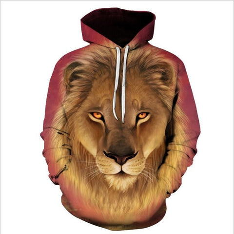 NEW Hot Sale Brand Wolf Printed Hoodies Men 3D Sweatshirt Quality Plus size Pullover Novelty 3XL Streetwear Male Hooded Jacket - Wolfmall