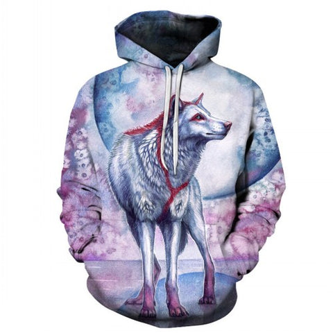 NEW Hot Sale Brand Wolf Printed Hoodies Men 3D Sweatshirt Quality Plus size Pullover Novelty 3XL Streetwear Male Hooded Jacket - Wolfmall