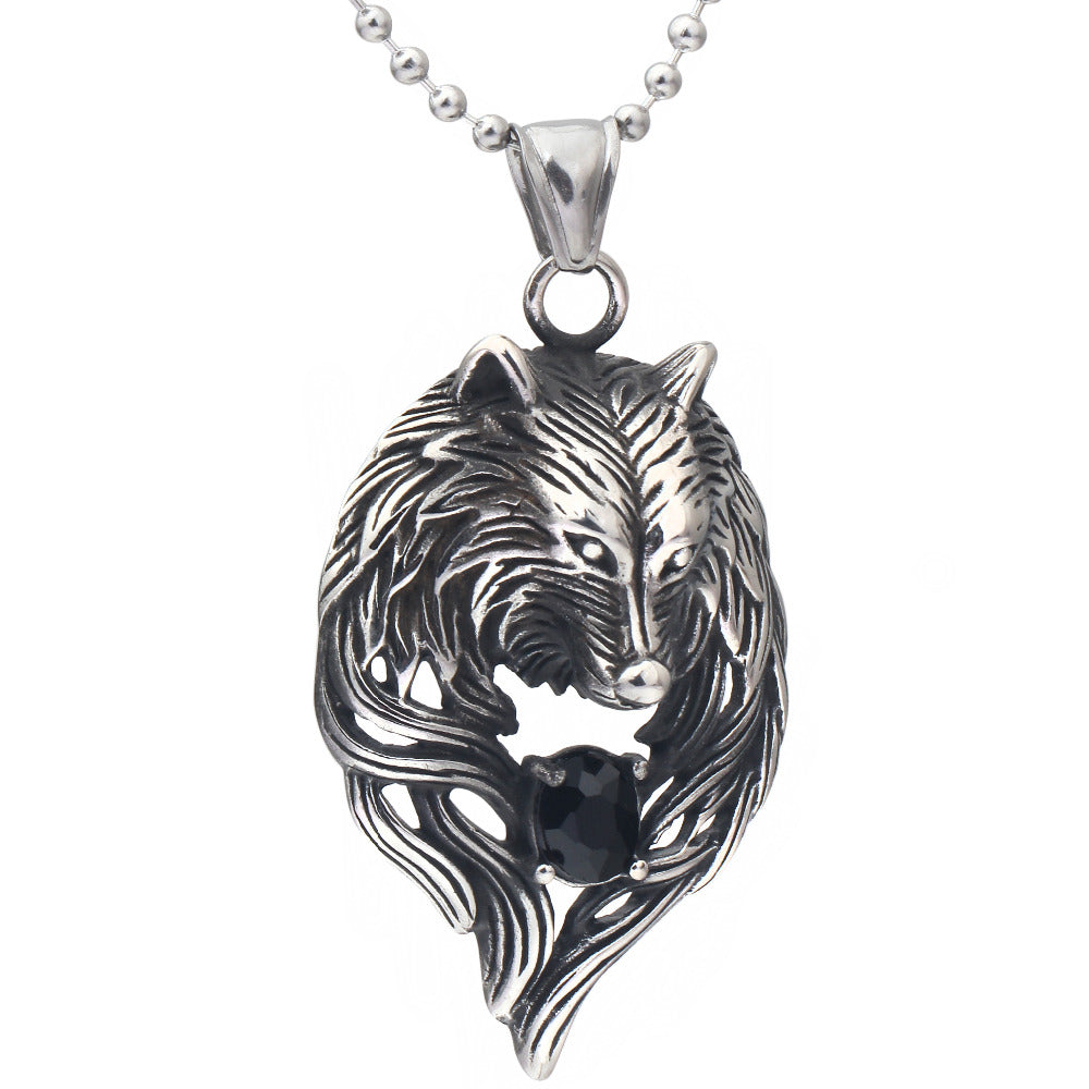 New Hot Movie Necklace Wholesale Fashion stainless steel Movie Jewelry Punk Wolf Pendant Wolf Head Necklace - Wolfmall
