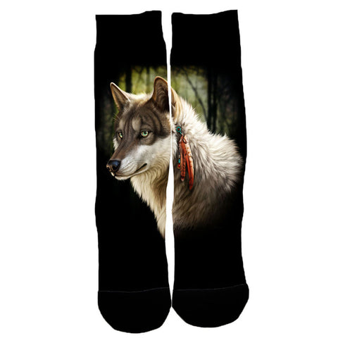New Design Fashion 3D Ainmal Wolf Printed Socks Casual Men Women Low Cut Ankle Socks Animal Print 3D Harajuku Style Ankle Socks - Wolfmall