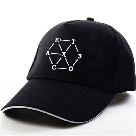 YOUPOP KPOP EXO THE WAR Wolf EXACT EXODUS  Album Baekhyun Chanyeol Black Baseball Cap Hip-hop Cap Men Women Hats - Wolfmall