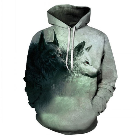 Ice Fire Wolf Hoodies 3D Men Women Sweatshirts Fashion Pullover Autumn Tracksuits Harajuku Outwear Casual Animal Male Jacket - Wolfmall