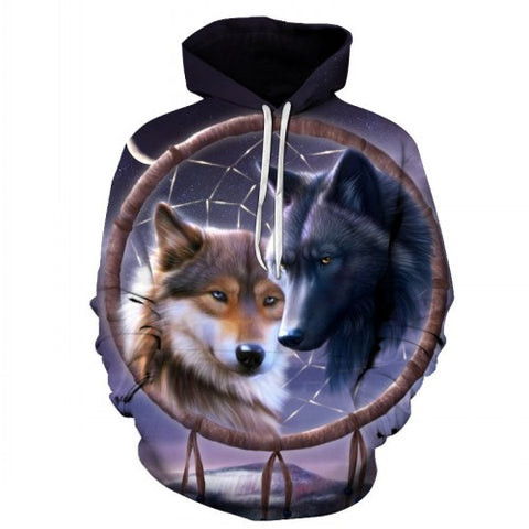 Ice Fire Wolf Hoodies 3D Men Women Sweatshirts Fashion Pullover Autumn Tracksuits Harajuku Outwear Casual Animal Male Jacket - Wolfmall