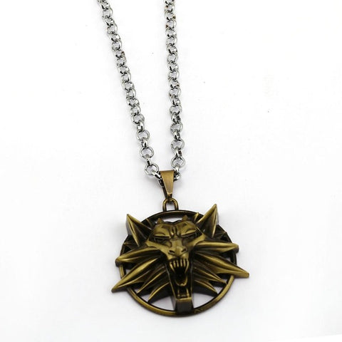 The Witcher 3 Necklace Wild Hunt Wolf Shape Pendant Fashion Link Chain Necklaces & Pendants Women Men Charm Gifts Jewelry - Wolfmall
