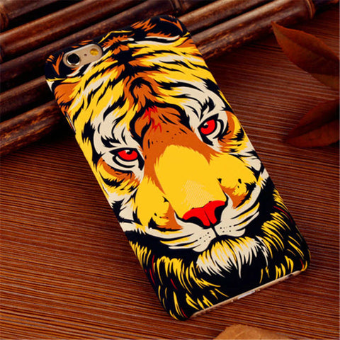 Amazing Aztec Jungle Animal Tiger Wolf Night Light Glow Matte Slim Phone Cases Cover For Samsung Galaxy S6 S7 Edge S8 S8 Plus - Wolfmall