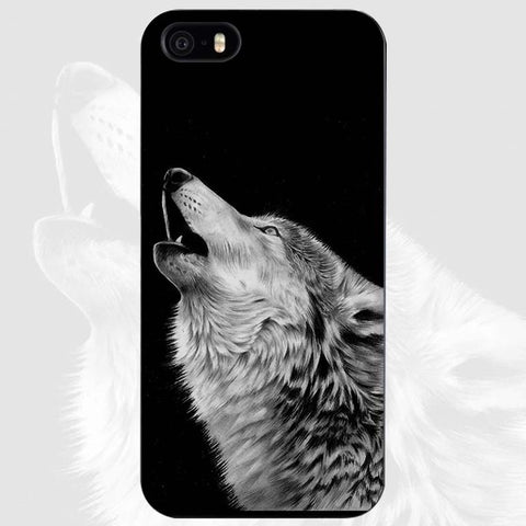 The Wolf Black Plastic Case Cover Shell for iPhone Apple 4 4s 5 5s SE 5c 6 6s 7 Plus - Wolfmall