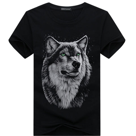 2017 summer new arrive 3d t shirt summer 3D funny wolf man's T-shirt extended plus size  S-5XL - Wolfmall