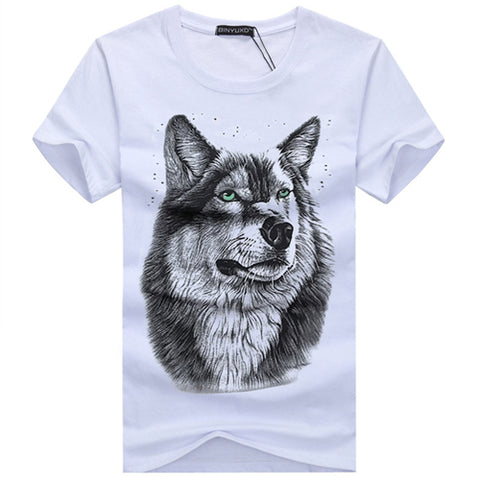 2017 summer new arrive 3d t shirt summer 3D funny wolf man's T-shirt extended plus size  S-5XL - Wolfmall