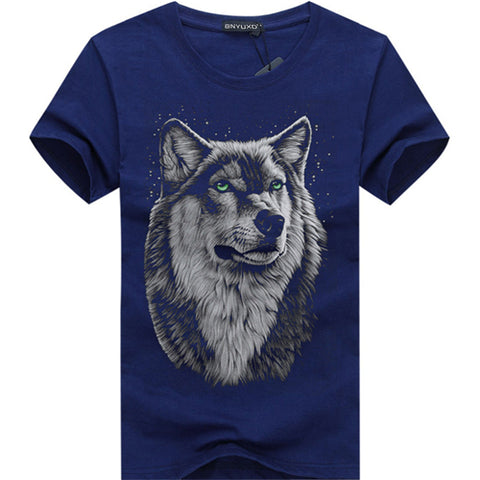 2017 summer new arrive 3d t shirt summer 3D funny wolf man's T-shirt extended plus size  S-5XL - Wolfmall