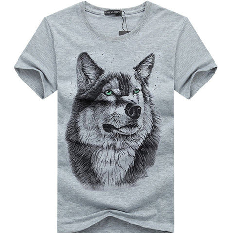 2017 summer new arrive 3d t shirt summer 3D funny wolf man's T-shirt extended plus size  S-5XL - Wolfmall