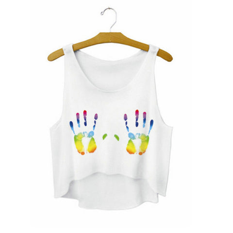 SexeMara 2018 "Teen Wolf" Letters Print White Crop Tops Summer Sexy Short Tank Tops Women Cropped Cute Fashion Loose Vest F722 - Wolfmall