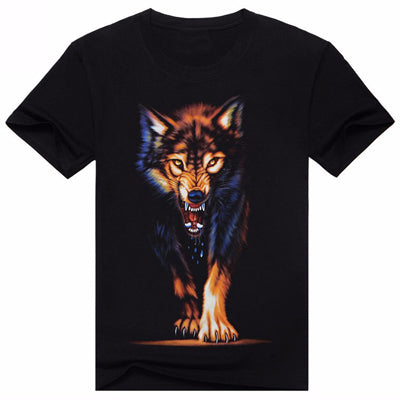 ONSEME Unisex-Adult Hipster 3D T Shirt Tees Funny Eagle/Lions/Skull/Boss Dog/Wolf/King Queen Prints TShirts Hip Hop Tops - Wolfmall