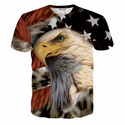 ONSEME Unisex-Adult Hipster 3D T Shirt Tees Funny Eagle/Lions/Skull/Boss Dog/Wolf/King Queen Prints TShirts Hip Hop Tops - Wolfmall