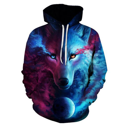 ONSEME Unisex-Adult Long Sleeve Hooded Sweatshirts Cool Wolf 3D Hoodie Pullovers Sweatshirt Outwear Drop Ship - Wolfmall