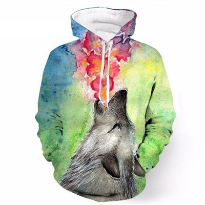 ONSEME Unisex-Adult Long Sleeve Hooded Sweatshirts Cool Wolf 3D Hoodie Pullovers Sweatshirt Outwear Drop Ship - Wolfmall