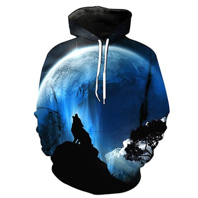 ONSEME Unisex-Adult Long Sleeve Hooded Sweatshirts Cool Wolf 3D Hoodie Pullovers Sweatshirt Outwear Drop Ship - Wolfmall