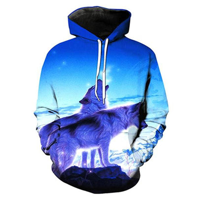 ONSEME Unisex-Adult Long Sleeve Hooded Sweatshirts Cool Wolf 3D Hoodie Pullovers Sweatshirt Outwear Drop Ship - Wolfmall