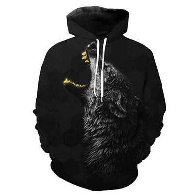 ONSEME Unisex-Adult Long Sleeve Hooded Sweatshirts Cool Wolf 3D Hoodie Pullovers Sweatshirt Outwear Drop Ship - Wolfmall