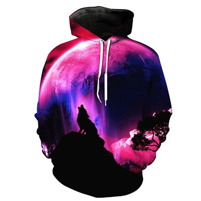 ONSEME Unisex-Adult Long Sleeve Hooded Sweatshirts Cool Wolf 3D Hoodie Pullovers Sweatshirt Outwear Drop Ship - Wolfmall