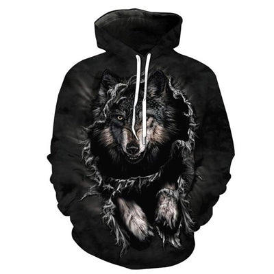 ONSEME Unisex-Adult Long Sleeve Hooded Sweatshirts Cool Wolf 3D Hoodie Pullovers Sweatshirt Outwear Drop Ship - Wolfmall