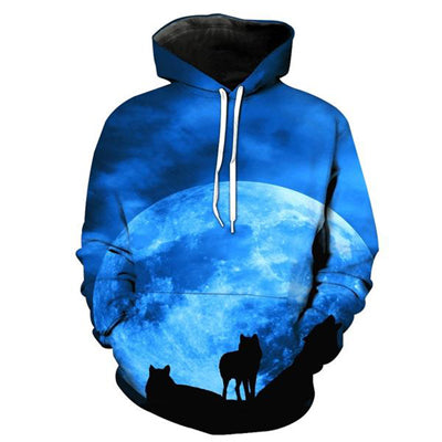 ONSEME Unisex-Adult Long Sleeve Hooded Sweatshirts Cool Wolf 3D Hoodie Pullovers Sweatshirt Outwear Drop Ship - Wolfmall