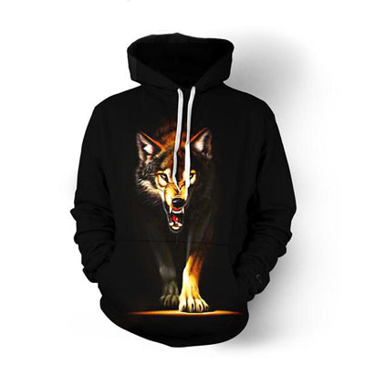 ONSEME Unisex-Adult Long Sleeve Hooded Sweatshirts Cool Wolf 3D Hoodie Pullovers Sweatshirt Outwear Drop Ship - Wolfmall