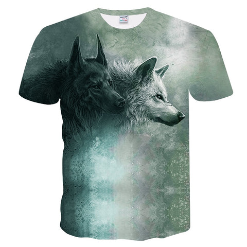 BIANYILONG Newest Harajuku Wolf 3D Print Cool T-shirt Men/Women Short Sleeve Summer Tops Tees T shirt Fashion - Wolfmall