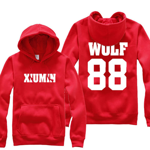 EXO kpop thick fleece hooded Sweatshirts Spring Autumn Winter k-pop wolf 88 XOXO Hoodies Hoody k pop wolf88 Jackets Clothes bts - Wolfmall