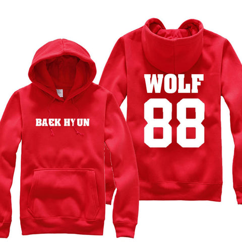 EXO kpop thick fleece hooded Sweatshirts Spring Autumn Winter k-pop wolf 88 XOXO Hoodies Hoody k pop wolf88 Jackets Clothes bts - Wolfmall
