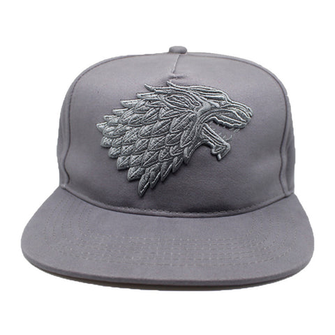 Game of Thrones House of Stark Baseball Cap Men and Women Fashion Cosplay Hats Embroidery Wolf Cap Gray Letter Snapback Hat - Wolfmall