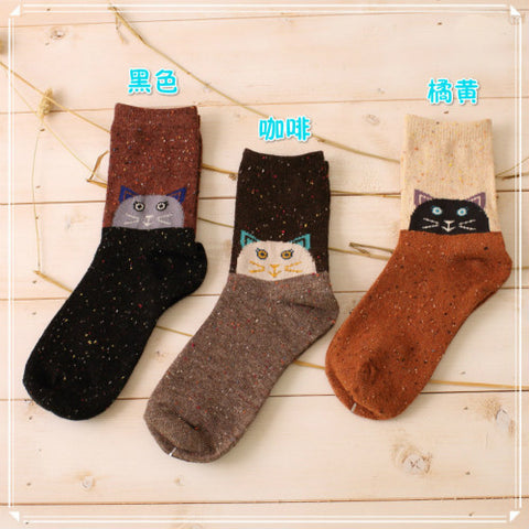 Women's Warm Sock cotton animal socks for ladies girl Autumn Winter Comfortable Female Lovely fox wolf Meias Sock hosiery - Wolfmall
