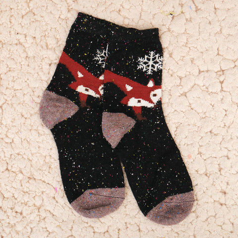 Women Cute Animal Cartoon Fox Wolf Warm Cotton Sock Female Ladies Casual Hosiery - Wolfmall
