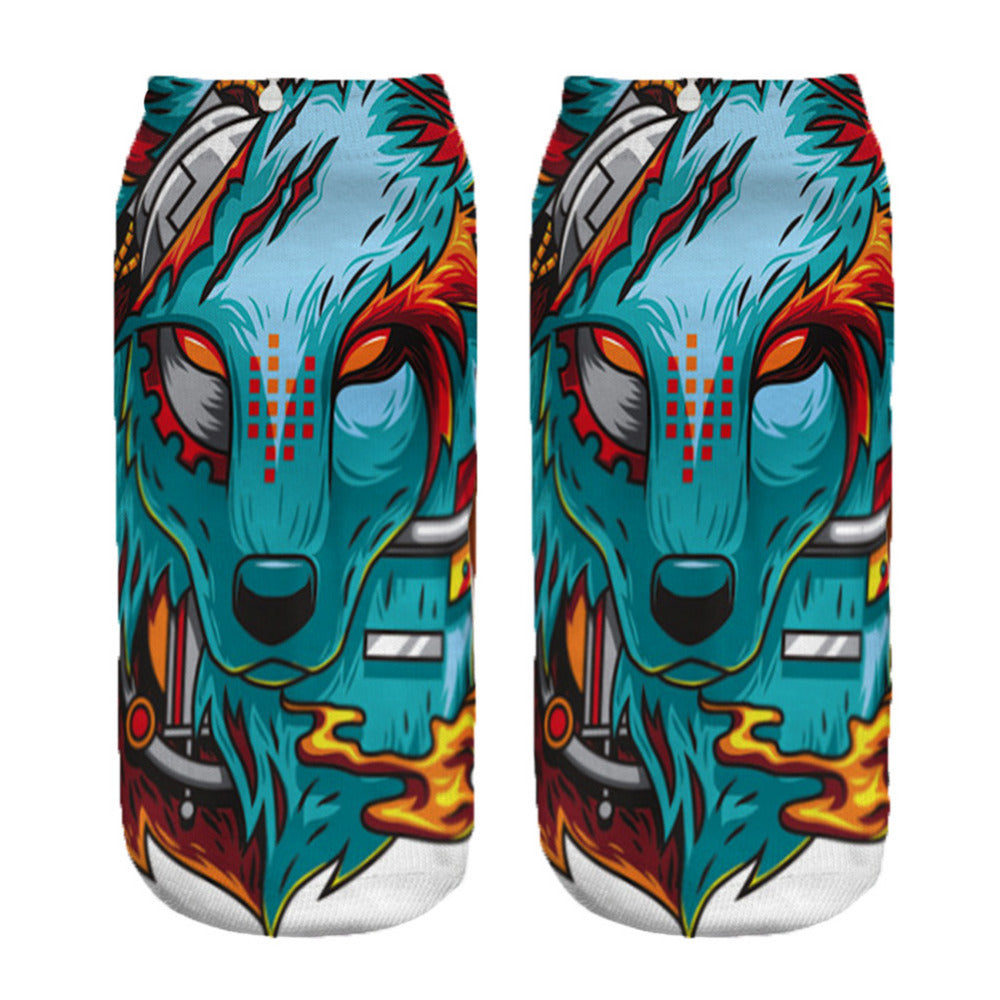 2018 Hot Sale Mechanical wolf Design Women Socks New Arrivals Unisex Socks Fashion Socks 3D Casual Polyester Unisex Socks 19*8cm - Wolfmall