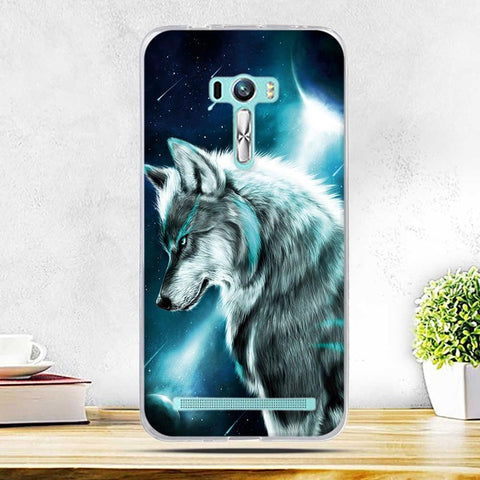 Case for Asus Zenfone Selfie ZD551KL Cover Thin Soft Silicone TPU Cart WOLF Phone Case for Asus ZenFone Selfie ZD551KL 5.5" Bags - Wolfmall